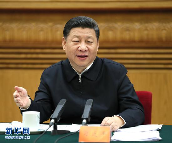 图为:2017年2月17日,中共中央总书记、国家主席、中央军委主席、中央国家安全委员会主席习近平在北京主持召开国家安全工作座谈会并发表重要讲话。